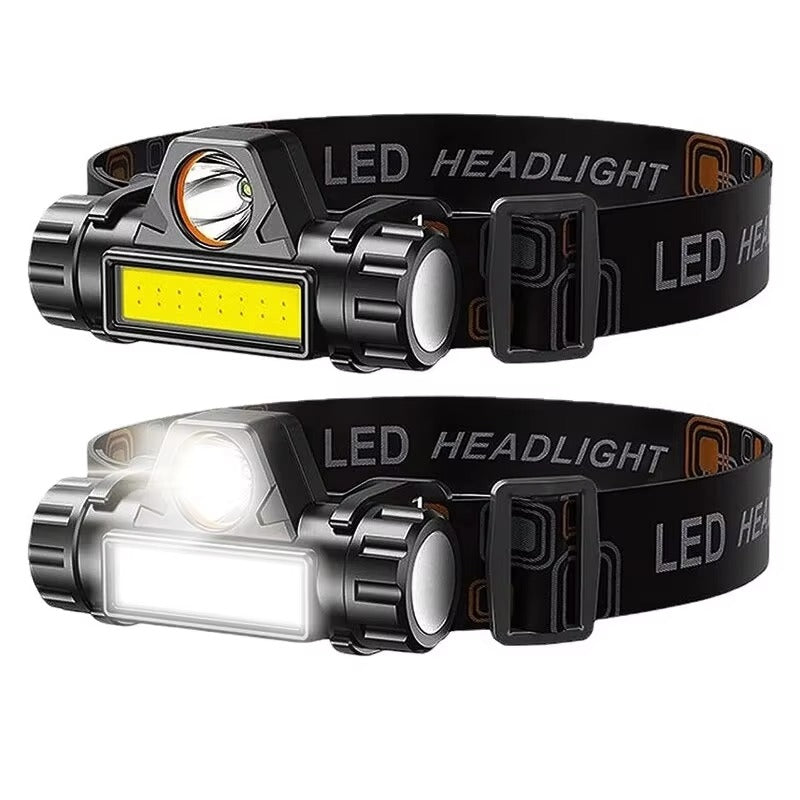 Rechargeable COB LED Headlamp – USB, Waterproof & Super Bright